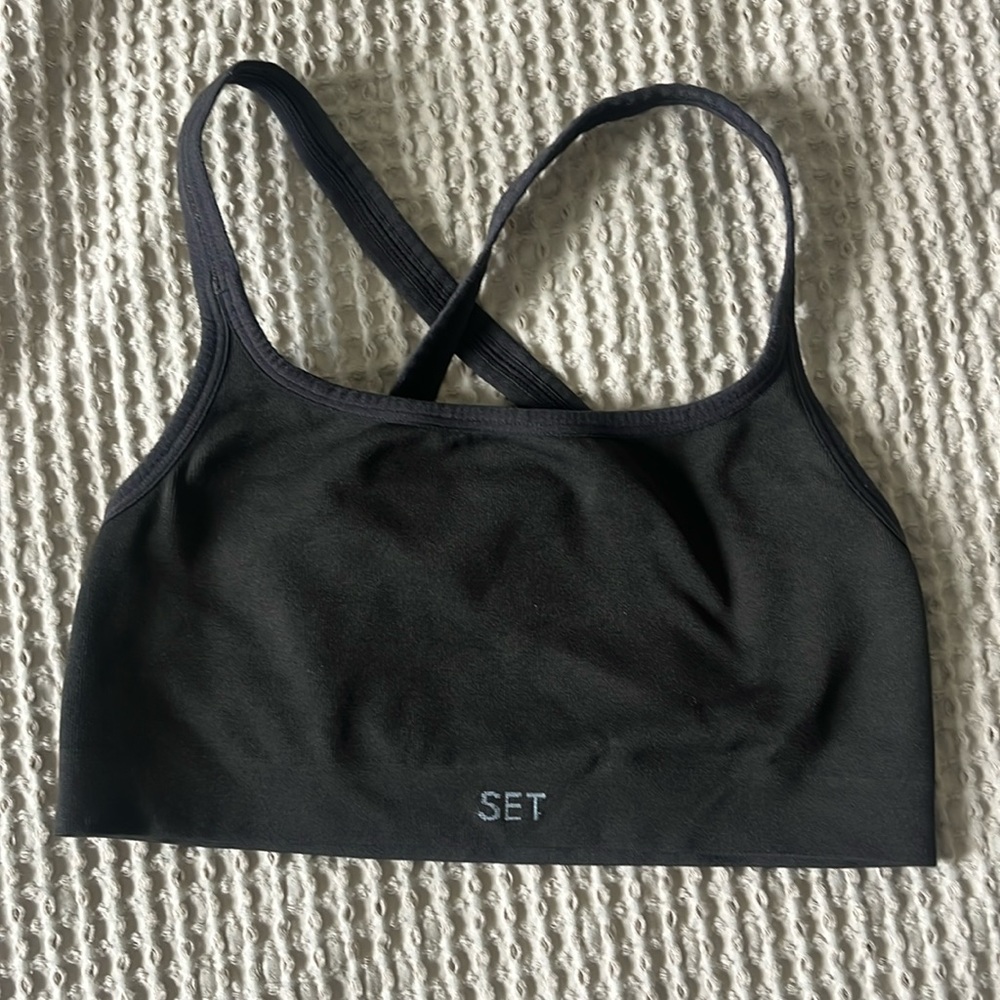 SET active brown sport bra